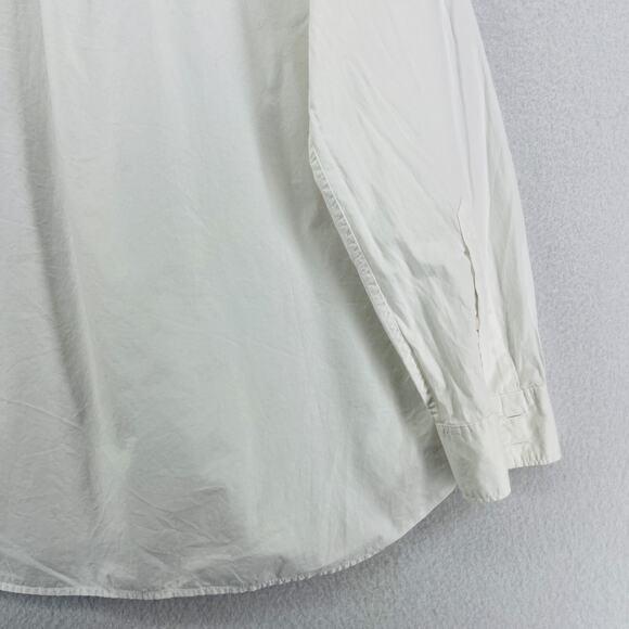 GARNET HILL Shirt 8 M Organic Pima Cotton Woven Button Up Long Sleeve White - Picture 10 of 15